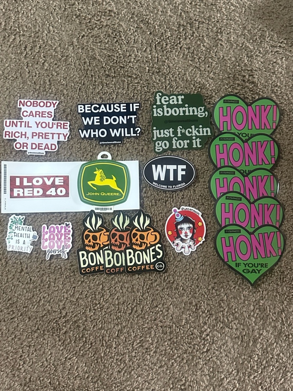 Sticker Collection - Green, Pink, Black